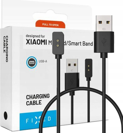 Kabllo kariku FIXED USB A për Xiaomi Smart Band 8, 2.5 W, 1 m, e zezë