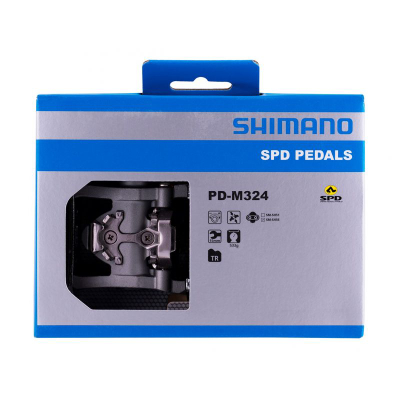 Pedale biçiklete Shimano SPD PD-M324, alumini, sistem SPD, argjendtë