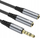 Adapter audio Hoco UPA21, 3.5mm AUX, 1x mashkull 2x femër, i zi