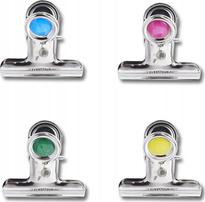 Magnete metalike Zeller Clips, set 4 copë, shumëngjyrëshe