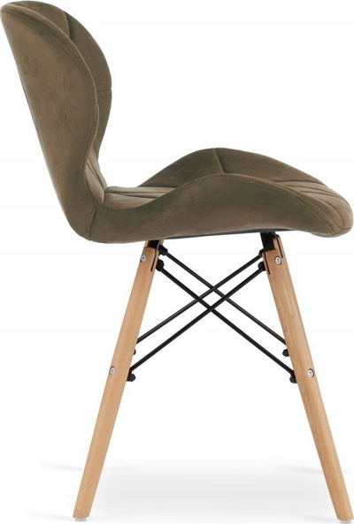 Set karrigesh LAGO Velvet Chair J, 3 copë, velur, kafe