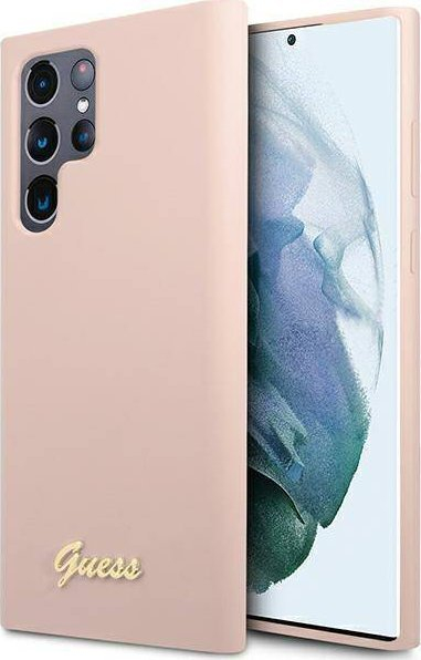 Kutia mbrojtëse Guess GUHCS23LLSLMGPP për Samsung Galaxy S23 Ultra, silikon, rozë