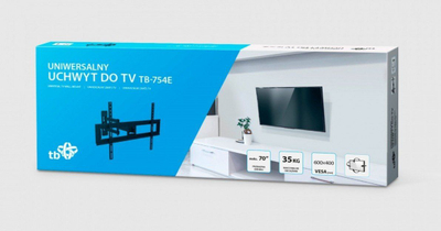 Mbajtëse muri për TV TB, 37-70", 35kg, VESA 600x400, e zezë
