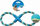Lodër për qen Duvo+ Rope Figure Eight me top, 28cm, shumëngjyrëshe