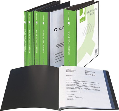 Q-Connect Презентациска Книга за Прикажување, 20 Џебови, A4, Црна