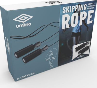 Litar kërcimi sportiv Umbro, 275 cm, doreza me shkumë