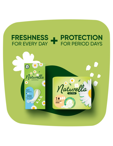 Pështjellakë ditore Naturella Camomile Light, aromë kamomili, 100 copë, të bardha