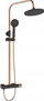 Set dushi murale Invena Trend Rainshower Moonlight, kolonë 87-135 cm, anti-gëlqere, ngjyrë e zezë me ari rozë