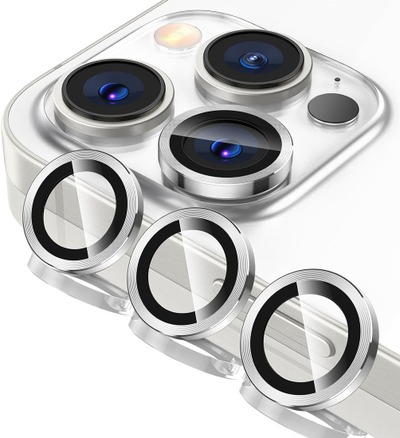 Mbrojtës lente Insmat për Apple iPhone 16 Pro 16 Pro Max, xhami transparent, kornizë metalike argjendi