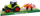 Set lodër traktor GAZELO Toys Mower, me rimorkio për punë fshati, plastik, jeshil e kuqe