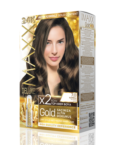 Set ngjyrë për flokë Maxx Deluxe Gold, 7.0 Blonde, 50ml