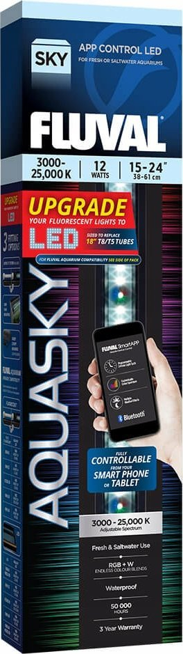 Dritë LED për akuarium Fluval Aquasky, 12W, 38-61cm, e zezë