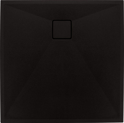 Pjatë dushi Deante Correo, katrore 90x90 cm, kompozit graniti, e zezë