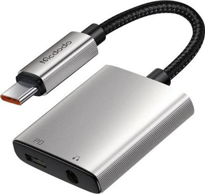 Adapter audio Mcdodo CA-5050 USB-C, 3.5mm Aux, PD 60W, argjendtë