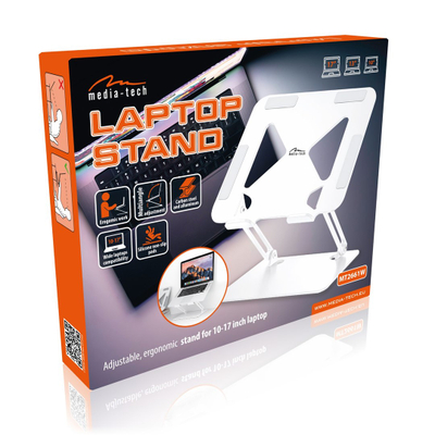 Mbajtëse laptopi Mediatech LAPTOP STAND MT2661W, për 10-17", e rregullueshme, ergonomike