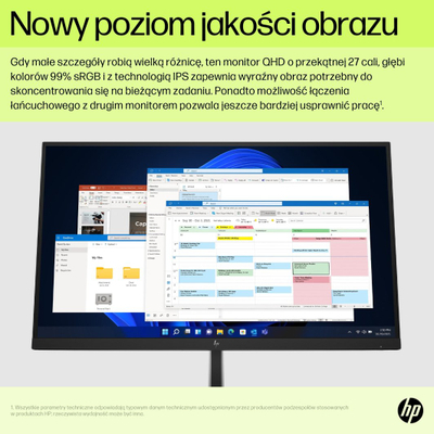 Monitor HP E27u G5, 27", 2560 x 1440 (WQHD), 75Hz, i zi / i argjendtë