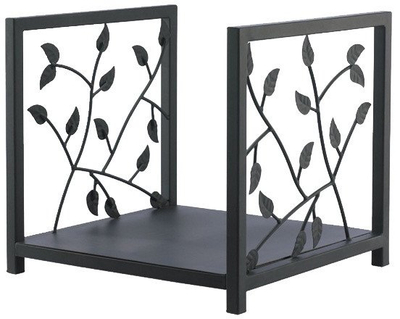 Mbajtës druve Urban Outdoor H190 B, metal, dekor me gjethe, i zi