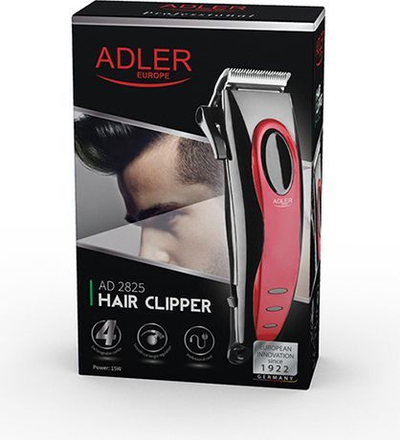 Makinë prerëse për flokë Adler AD 2825, 15W, zezë / kuqe