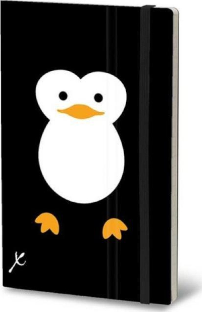 Bllok shënimesh Stifflex Penguin, 13x21 cm, 192 faqe, i zi