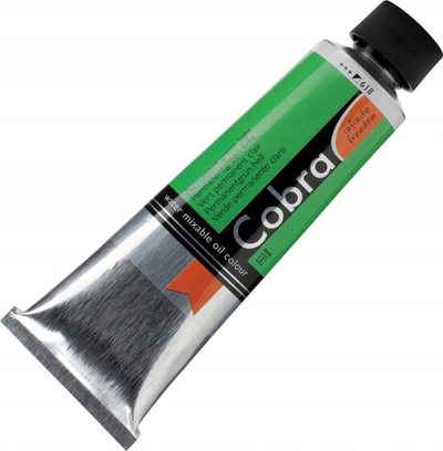 Bojë vaji Cobra që përzihet me ujë, 40 ml, Permanent Green Light, jeshile