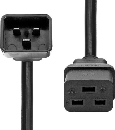 Kabllo zgjatuese energjie ProXtend C19 në C20, 2 metra, 16A 250V, e zezë