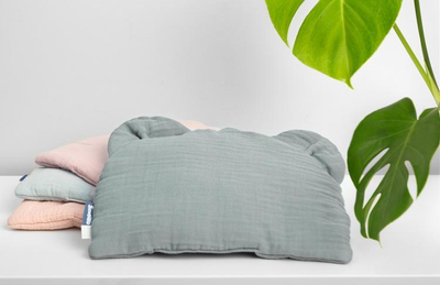 Jastëk për karrocë Sensillo Muslin Stroller Pillow, pambuk muslin, antialergjik, gri