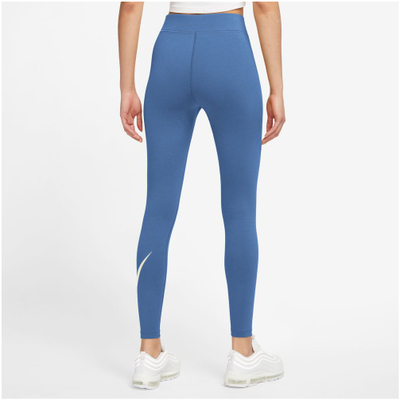 Легинси за тренинг Nike Sportswear Swoosh, со висок струк, за жени, сини