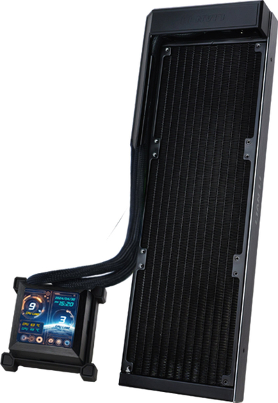 Ftohës AIO CPU LIAN LI HydroShift LCD 360 FANLESS, 360mm, ekran IPS 2.88", i zi