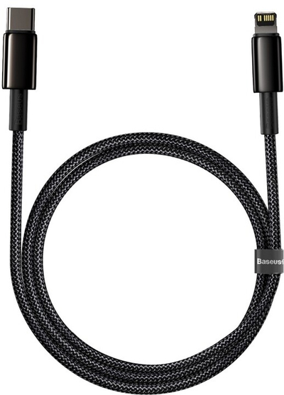 Kabllo BASEUS Tungsten Gold, USB-C - Lightning, M/M, Fast Charge, 20W, 1m, e zezë
