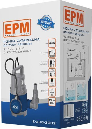 Pompe zhytëse Epm Dirty Water Pump, 400W, për ujë të ndotur, blu