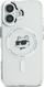 Këllëf telefoni Karl Lagerfeld IML Metal Choupette, për iPhone 16 Plus 6.7", MagSafe, i bardhë