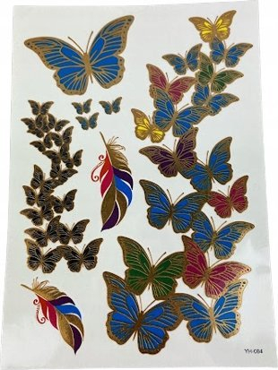 Set tatuazhesh të përkohshëm Tattoos, me lloj-lloj dizajnesh, shumëngjyrëshe