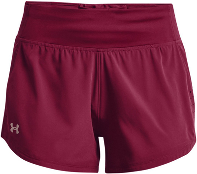 Short vrapimi Under Armour Speedpocket, xhep për telefon, material i lehtë, burgundy