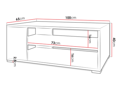 Tavolinë për kafe Toteri (100 x 40 x 65)