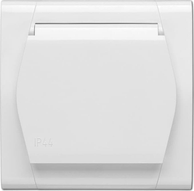 Prizë murale ELEKTRO-PLAST FESTA 0873-00, 2P+E, IP44, e bardhë