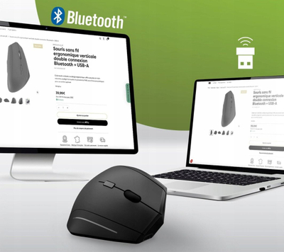 Mouse vertikal TnB ERGO MWERGOVBTR, pa tela, i zi
