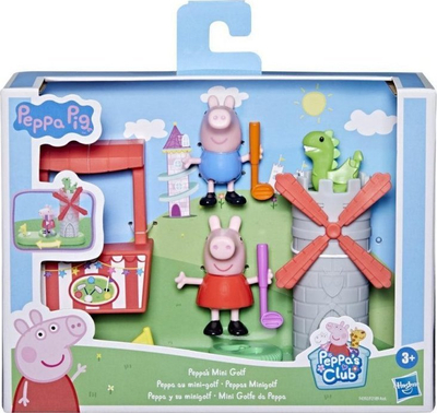 Set loje Peppa Pig Peppa's Club Mini Golf, 2 figura, me mullinj që sillen, me ngjyra nga të gjitha