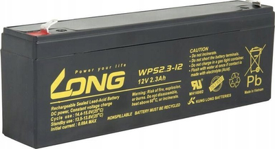 Bateri plumbi Long WPS2.3-12, 12V, 2.3Ah, e zezë
