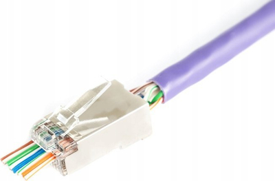 Prizë rrjeti Digitus RJ45 8P8C, Cat 6, e blindume, pako me 100 copë, argjend