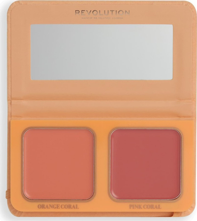 Blush krem Makeup Revolution X Maffashion Cream Blush Duo Rosa Coral Way, 2 ngjyra, efekt natyral