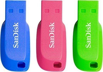 USB SanDisk Cruzer Blade, 32GB, set 3 copë, e zezë me të kuqe