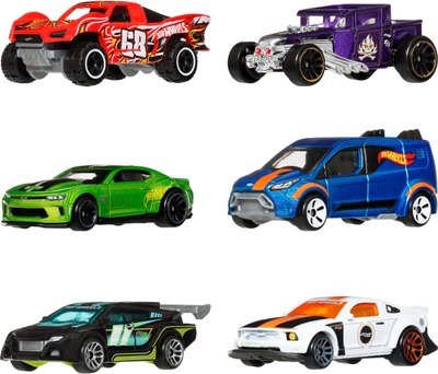 Set me makina lodër Hot Wheels Legends JLB24, 6 copë, metal 1:64, shumëngjyrëshe
