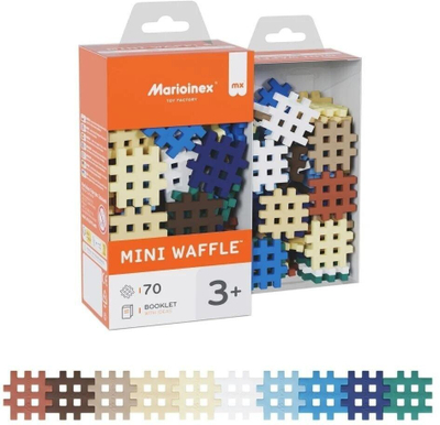 Lodër ndërtuese Marioinex Mini Waffle Blocks, 70 pjesë, plastikë, shumëngjyrëshe