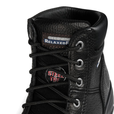 Работни обувки Skechers Workshire M 77009EC, челична капа, кожа, црни