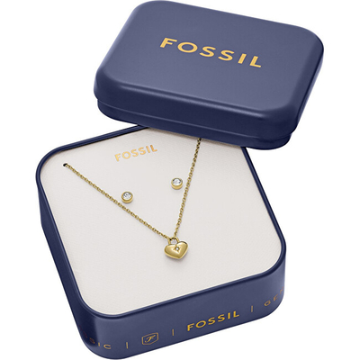 Set bizhuteri për femra Fossil JF04881SET, vathë + qafore, i artë