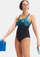 Kostum banje njëpjesësh Speedo Spd Eclp 1Pc Ld99, me rripa që rregullohen, për goca, i zi me turkeze