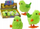 Lodër mekanike LeanToys Jumping Chicken, pulë lodër me mekanizëm wind up, jeshile