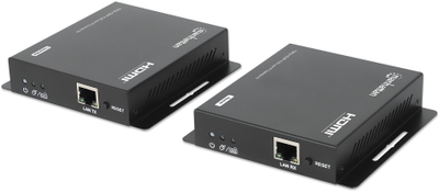 Set ekstender HDMI KVM Over IP Manhattan MH, Full HD 1080p, deri nja 120 m, i zi