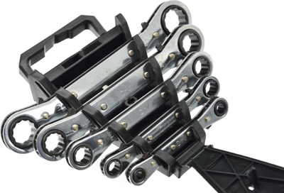 Set çelësa unazorë me racë Geko, 5 copë, 6-22mm, CrV
