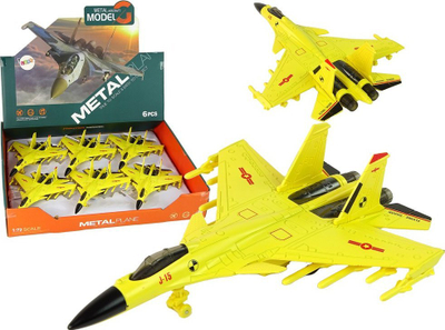 Avion lodër Leantoys Friction-Powered Fighter Plane, shkalla 1:72, me mekanizëm me fërkim, i verdhë